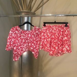 2 piece top and short set NEVER WORN